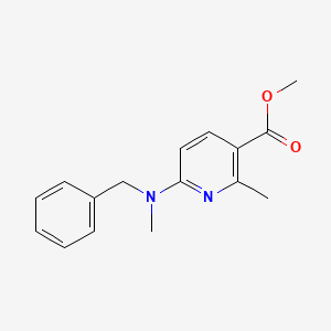 molecular formula C16H18N2O2 B11808760 Methyl 6-(benzyl(methyl)amino)-2-methylnicotinate 