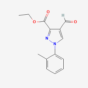 molecular formula C14H14N2O3 B11808814 Ethyl 4-formyl-1-(O-tolyl)-1H-pyrazole-3-carboxylate 