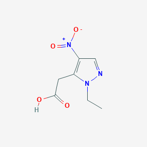 molecular formula C7H9N3O4 B11808867 2-(1-Ethyl-4-nitro-1H-pyrazol-5-yl)acetic acid 