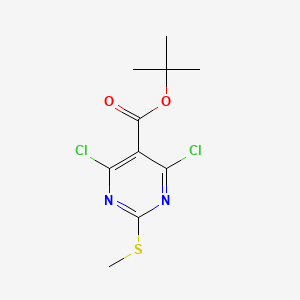 molecular formula C10H12Cl2N2O2S B11808873 tert-Butyl 4,6-dichloro-2-(methylthio)pyrimidine-5-carboxylate 