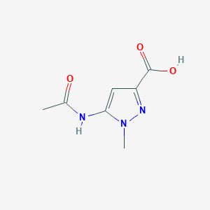 molecular formula C7H9N3O3 B11808887 5-Acetamido-1-methyl-1H-pyrazole-3-carboxylic acid 