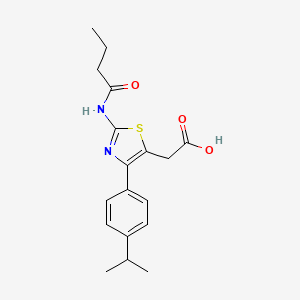 molecular formula C18H22N2O3S B11808893 2-(2-Butyramido-4-(4-isopropylphenyl)thiazol-5-yl)acetic acid 