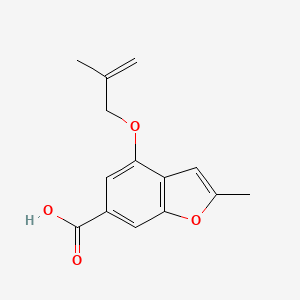 molecular formula C14H14O4 B11809069 2-Methyl-4-((2-methylallyl)oxy)benzofuran-6-carboxylicacid 
