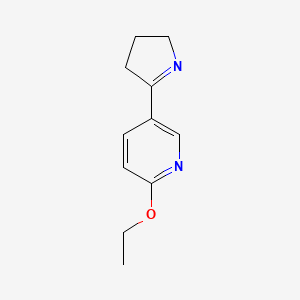 molecular formula C11H14N2O B11809085 5-(3,4-Dihydro-2H-pyrrol-5-yl)-2-ethoxypyridine 