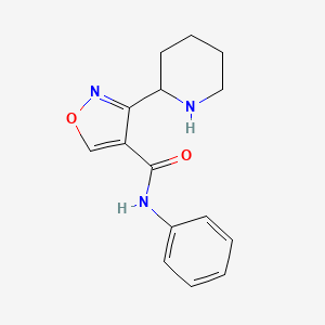 molecular formula C15H17N3O2 B11809099 N-Phenyl-3-(piperidin-2-yl)isoxazole-4-carboxamide 