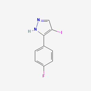 molecular formula C9H6FIN2 B11809132 3-(4-Fluorophenyl)-4-iodo-1H-pyrazole 