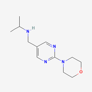 molecular formula C12H20N4O B11809173 N-((2-Morpholinopyrimidin-5-yl)methyl)propan-2-amine 
