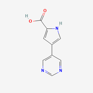 molecular formula C9H7N3O2 B11809187 4-(Pyrimidin-5-yl)-1H-pyrrole-2-carboxylic acid 
