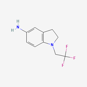molecular formula C10H11F3N2 B11809220 1-(2,2,2-Trifluoroethyl)indolin-5-amine 