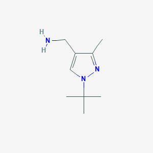 molecular formula C9H17N3 B11809234 (1-(tert-Butyl)-3-methyl-1H-pyrazol-4-yl)methanamine 