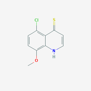 molecular formula C10H8ClNOS B11809265 5-Chloro-8-methoxyquinoline-4(1H)-thione 