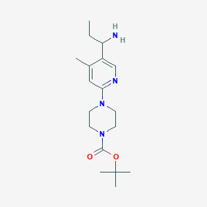 molecular formula C18H30N4O2 B11809322 tert-Butyl 4-(5-(1-aminopropyl)-4-methylpyridin-2-yl)piperazine-1-carboxylate 