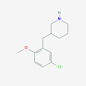 molecular formula C13H18ClNO B11809330 3-(5-Chloro-2-methoxybenzyl)piperidine 