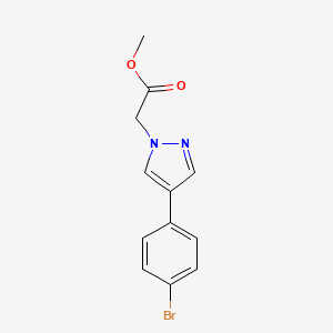 molecular formula C12H11BrN2O2 B11809393 Methyl 2-(4-(4-bromophenyl)-1H-pyrazol-1-yl)acetate 
