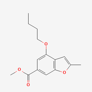 molecular formula C15H18O4 B11809397 Methyl 4-butoxy-2-methylbenzofuran-6-carboxylate 