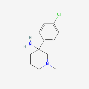 molecular formula C12H17ClN2 B11809436 3-(4-Chlorophenyl)-1-methylpiperidin-3-amine 
