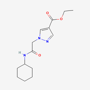 molecular formula C14H21N3O3 B11809443 Ethyl 1-(2-(cyclohexylamino)-2-oxoethyl)-1H-pyrazole-4-carboxylate 