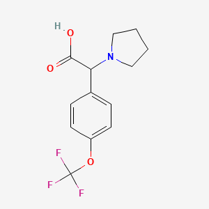 molecular formula C13H14F3NO3 B11809491 2-(Pyrrolidin-1-yl)-2-(4-(trifluoromethoxy)phenyl)acetic acid 