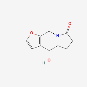 molecular formula C11H13NO3 B11809543 4-Hydroxy-2-methyl-4,4a,5,6-tetrahydrofuro[2,3-f]indolizin-7(9H)-one 