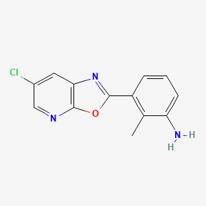 molecular formula C13H10ClN3O B11809551 3-(6-Chlorooxazolo[5,4-b]pyridin-2-yl)-2-methylaniline 