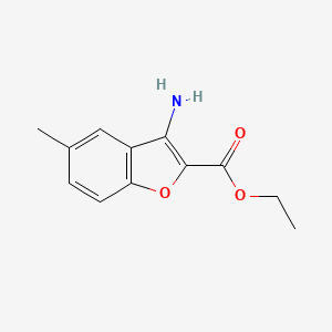 molecular formula C12H13NO3 B11809585 Ethyl 3-amino-5-methylbenzofuran-2-carboxylate 
