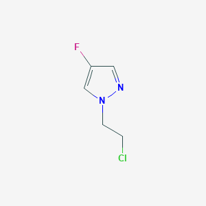 molecular formula C5H6ClFN2 B11809606 1-(2-Chloroethyl)-4-fluoro-1H-pyrazole 