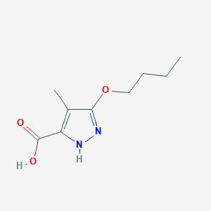 molecular formula C9H14N2O3 B11809614 5-Butoxy-4-methyl-1H-pyrazole-3-carboxylic acid 