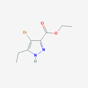 molecular formula C8H11BrN2O2 B11809638 Ethyl 4-bromo-3-ethyl-1H-pyrazole-5-carboxylate 