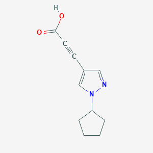 molecular formula C11H12N2O2 B11809746 3-(1-Cyclopentyl-1H-pyrazol-4-yl)propiolic acid 
