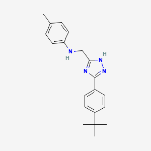 molecular formula C20H24N4 B11809756 N-((5-(4-(tert-Butyl)phenyl)-1H-1,2,4-triazol-3-yl)methyl)-4-methylaniline 