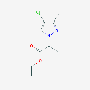 molecular formula C10H15ClN2O2 B11809758 ethyl 2-(4-chloro-3-methyl-1H-pyrazol-1-yl)butanoate 