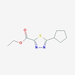 molecular formula C10H14N2O2S B11809780 Ethyl 5-cyclopentyl-1,3,4-thiadiazole-2-carboxylate 