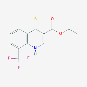 molecular formula C13H10F3NO2S B11809783 Ethyl 4-thioxo-8-(trifluoromethyl)-1,4-dihydroquinoline-3-carboxylate 
