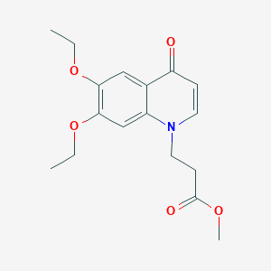 molecular formula C17H21NO5 B11809806 Methyl 3-(6,7-diethoxy-4-oxoquinolin-1(4H)-yl)propanoate 