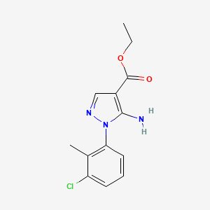 molecular formula C13H14ClN3O2 B11809819 Ethyl 5-amino-1-(3-chloro-2-methylphenyl)-1H-pyrazole-4-carboxylate 