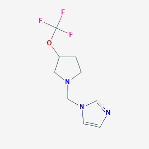 molecular formula C9H12F3N3O B11809826 1-((3-(Trifluoromethoxy)pyrrolidin-1-yl)methyl)-1H-imidazole 