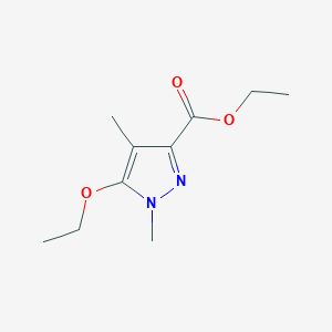 molecular formula C10H16N2O3 B11809893 Ethyl 5-ethoxy-1,4-dimethyl-1H-pyrazole-3-carboxylate 