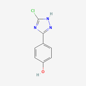 molecular formula C8H6ClN3O B11809898 4-(5-Chloro-1H-1,2,4-triazol-3-yl)phenol 