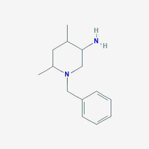 molecular formula C14H22N2 B11809900 1-Benzyl-4,6-dimethylpiperidin-3-amine 