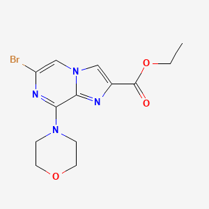 molecular formula C13H15BrN4O3 B11809903 Ethyl 6-bromo-8-morpholinoimidazo[1,2-A]pyrazine-2-carboxylate 