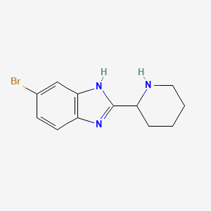 molecular formula C12H14BrN3 B11809955 5-Bromo-2-(piperidin-2-yl)-1H-benzo[d]imidazole 