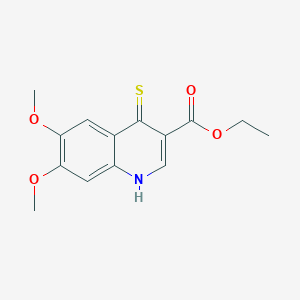 molecular formula C14H15NO4S B11809958 Ethyl 6,7-dimethoxy-4-thioxo-1,4-dihydroquinoline-3-carboxylate 