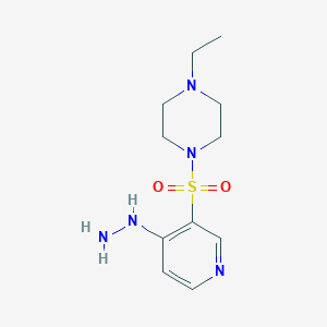 molecular formula C11H19N5O2S B11809964 1-Ethyl-4-((4-hydrazinylpyridin-3-yl)sulfonyl)piperazine 