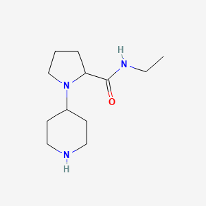 molecular formula C12H23N3O B11810019 N-Ethyl-1-(piperidin-4-yl)pyrrolidine-2-carboxamide 