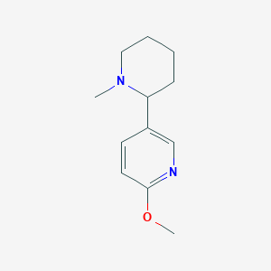 molecular formula C12H18N2O B11810063 2-Methoxy-5-(1-methylpiperidin-2-yl)pyridine 