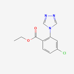 molecular formula C11H10ClN3O2 B11810073 Ethyl4-chloro-2-(4H-1,2,4-triazol-4-yl)benzoate 