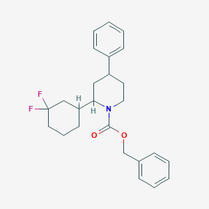 molecular formula C25H29F2NO2 B11810088 Benzyl 2-(3,3-difluorocyclohexyl)-4-phenylpiperidine-1-carboxylate 