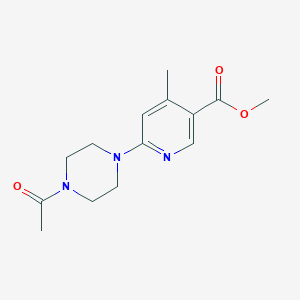 molecular formula C14H19N3O3 B11810133 Methyl 6-(4-acetylpiperazin-1-yl)-4-methylnicotinate 