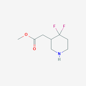 molecular formula C8H13F2NO2 B11810138 Methyl 2-(4,4-difluoropiperidin-3-yl)acetate 