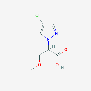 molecular formula C7H9ClN2O3 B11810171 2-(4-Chloro-1H-pyrazol-1-yl)-3-methoxypropanoic acid 